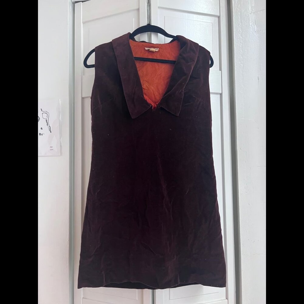 60s/70s Brown Mini Dress